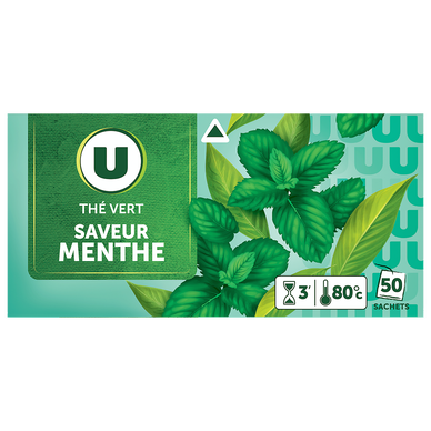 Thé vert aromatisé menthe U sachets x50 80g