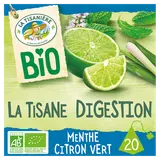 La tisane digestion menthe citron vert bio LA TISANIERE, boîte de 20 sachets, 30g