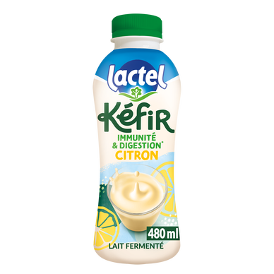 Kéfir au citron enrichi en vitamine D LACTEL bouteille 480ml