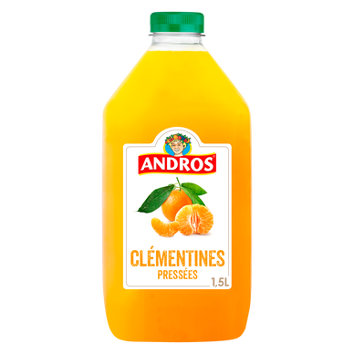 Jus de clémentine 100% pur jus sans sucres ajoutés ANDROS - Bouteillede 1,5l
