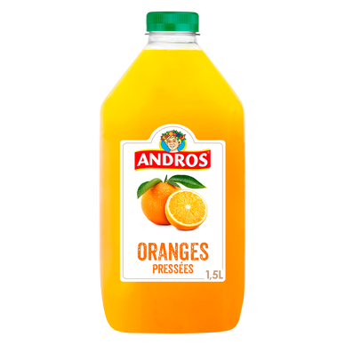 Jus d'orange 100% pur jus sans sucres ajoutés ANDROS - Bouteille de 1,5l