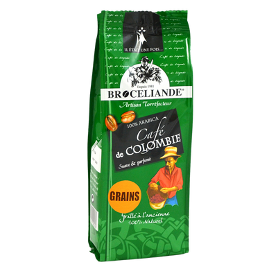 Café en grains BROCELIANDE 100% arabica Colombie - 250g