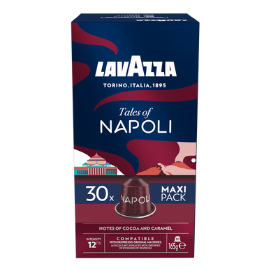 Café moulu Tales of Napoli n°12 LAVAZZA, capsx30, 165g