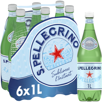 Eau minérale naturelle gazeuse SAN PELLEGRINO - 6x1l