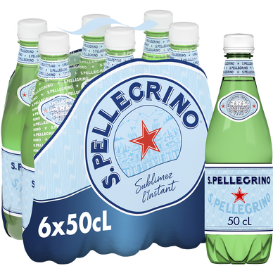 Eau minérale naturelle gazeuse SAN PELLEGRINO - 6x50cl