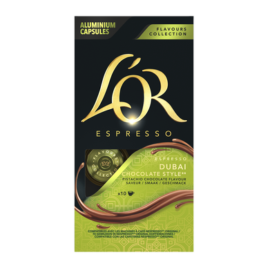 Espresso Dubaï chocolate style L'OR x10 capsules 52g