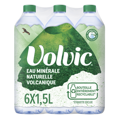 Eau minérale naturelle plate VOLVIC - 6x1,5l