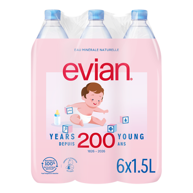 Eau minérale naturelle plate EVIAN - 6x1,5l