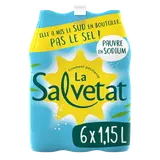 Eau gazeuse minérale naturelle pauvre en sodium SALVETAT - 6x1,15l