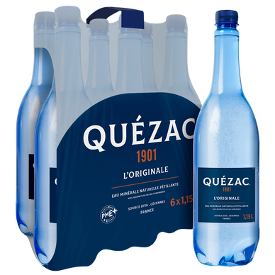 Eau minérale naturelle gazeuse QUEZAC - 6x1,15L