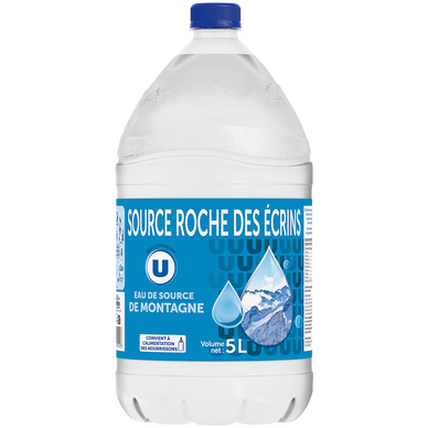 Eau de source de montagne U bouchon standard 5 litres