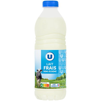 Lait frais demi écrémé pasteurisé - 1L