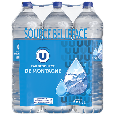 Eau de source de montagne des Alpes U 6x1.5 litres