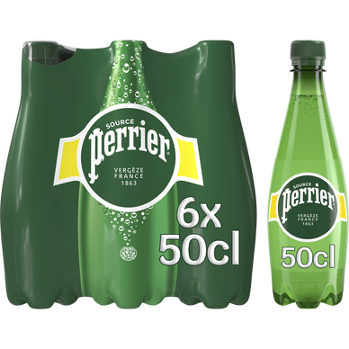 Eau minérale naturelle gazeuse PERRIER - 6x50cl