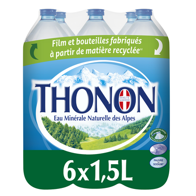 Eau minérale naturelle THONON, 6 bouteilles de 1,5l