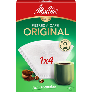 Filtres à café grand arôme original blanc MELITTA - 1x4 boite de 40