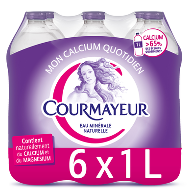 Eau minérale naturelle COURMAYEUR, 6x1l