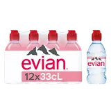 Eau minérale naturelle plate EVIAN - 12x33cl