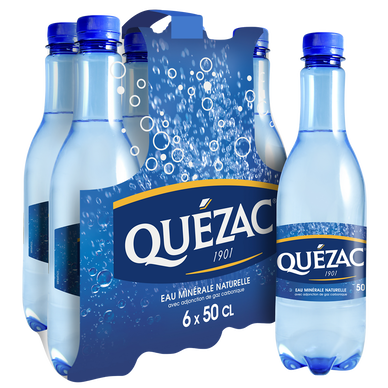 Eau minérale naturelle gazeuse QUEZAC - 6x50cl