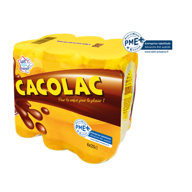 Boisson lactée chocolat  source de calcium CACOLAC - 6x25 cl