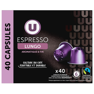 Café Capsules ESPRESSO LUNGO N°6 - compatible NESPRESSO - x40