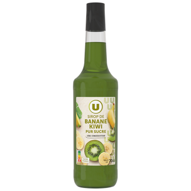 Sirop de recette gourmande banane/kiwi  bouteille de 70cl