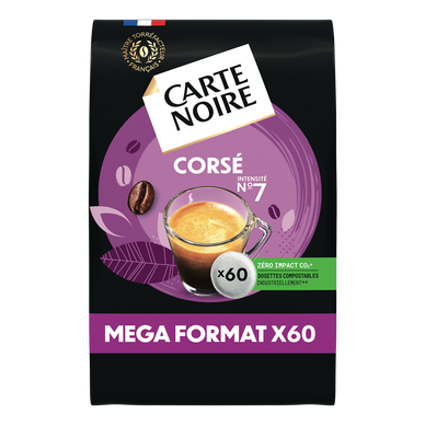 Café dosettes CARTE NOIRE CORSÉ N°7 - x60