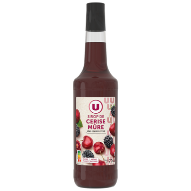 Sirop de recette gourmande cerise/mûre  bouteille de 70cl