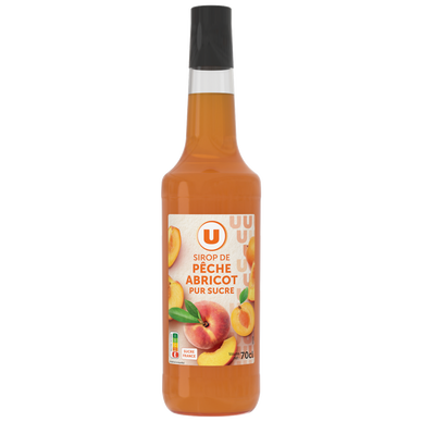 Sirop de recette gourmande pêche/abricot  bouteille de 70cl