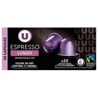 Café Capsules ESPRESSO LUNGO N°6 - compatible NESPRESSO - x20