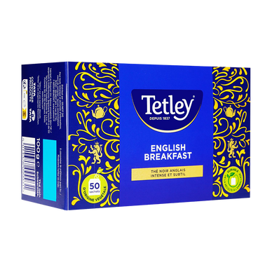 Thé noir anglais English Breakfast TETLEY - 50 sachets, 100g