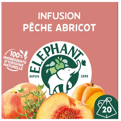 Infusion pêche abricot thym ELEPHANT - 20 sachets - 38g