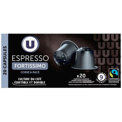 Café Capsules ESPRESSO FORTISSIMO N°9 - compatible NESPRESSO - x20