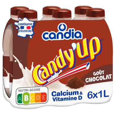 Boisson lactée Chocolat CANDIA CANDY'UP - Bouteille 6x1L