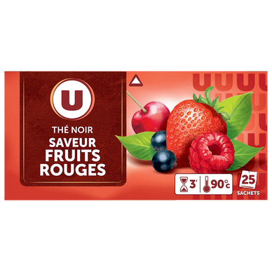 Thé noir saveur fruits rouges U - sachets x25 40g