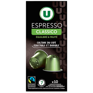 Café Capsules expresso classico MAX HAVELAAR - compatible NESPRESSO -x10