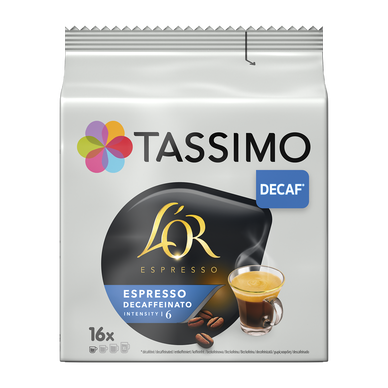 Café Capsules L'OR ESPRESSO DECAFFEINATO N°6 - compatible TASSIMO - x16
