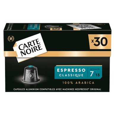 Café Capsules CARTE NOIRE ESPRESSO CLASSIQUE N°7 - compatible NESPRESSO - x30
