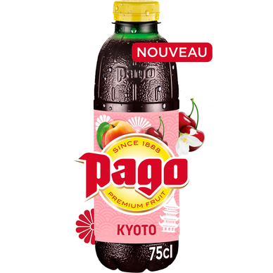 Boisson aux fruits pêche cerise Jasmin KYOTO PET - PAGO - 0,75L