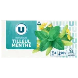Infusion tilleul menthe U - boîte de 25 sachets, 40g