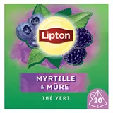 Thé vert myrtille et mûre LIPTON x20 sachets pyramid 32g