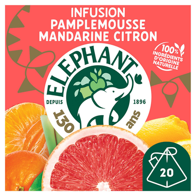 Infusion pamplemousse mandarine citron ELEPHANT - 20 sachets