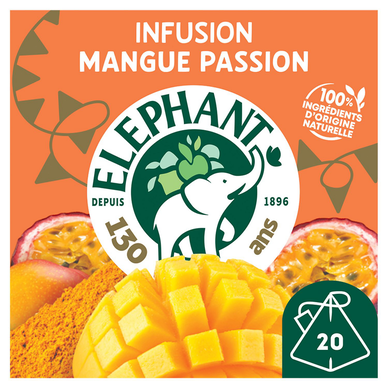 Infusion mangue passion curcuma ELEPHANT - 20 sachets