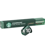 Café Capsules STARBUCKS PIKE PLACE ROAST LUNGO compatible NESPRESSO -x10