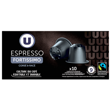 Café Capsules espresso fortissimo MAX HAVELAAR - compatible NESPRESSO- x10