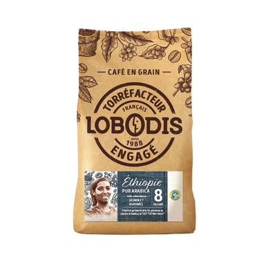 Café en grains LOBODIS pure origine Ethiopie - 500g