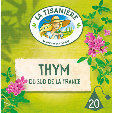 Infusion Thym du Sud de la France LA TISANIERE, x20 sachets, 22g