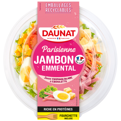 Salade composée d'oeuf,jambon emmental crudités parisienne DAUNAT 250g