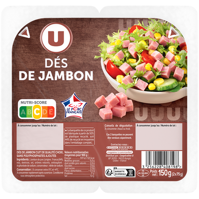 Dés de jambon cuit U 2x75g