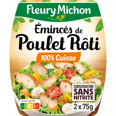 Emincés de poulet rôti Conservation sans nitrite FLEURY MICHON 2 x 75g